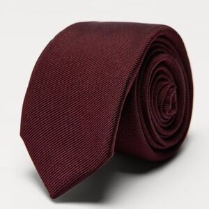 NWOT. Zara Man Red 100% Silk Tie.